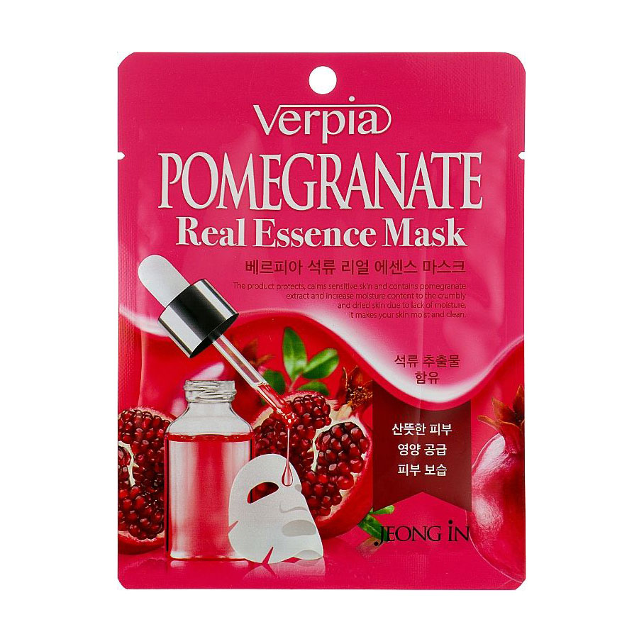 Тканинна маска для обличчя Juno Verpia Pomegranate Real Essence Mask з екстрактом гранату, 20 мл